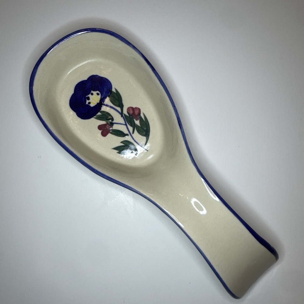 Design Pac Ceramic HandPainted Spoon Rest Floral